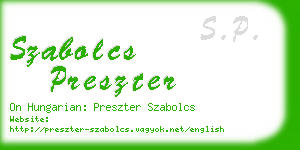 szabolcs preszter business card